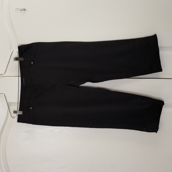 Zac & Rachel women's size 8 black crop ankle pants with sewn down cuff - Picture 1 of 11